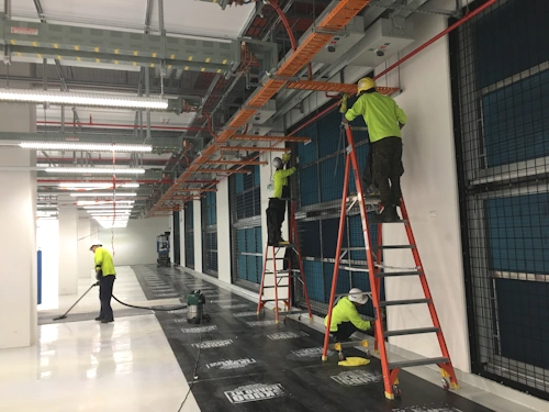 Data centre post-construction cleaning high rise