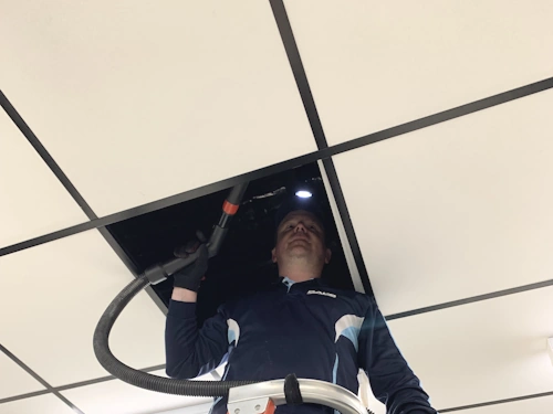 Data centre ceiling void cleaning vacuum