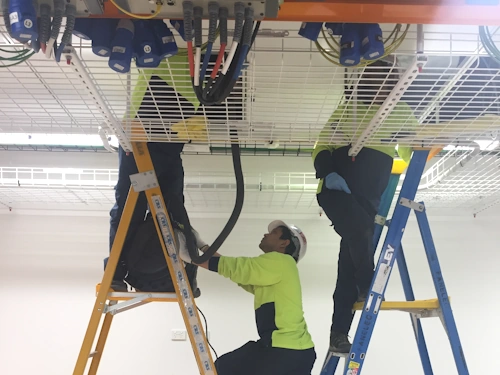 Data centre overhead fixtures cleaning group